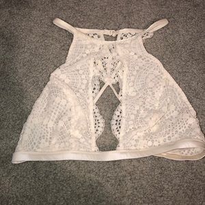 White laced high neck bralette NEVER WORN NO TAGS